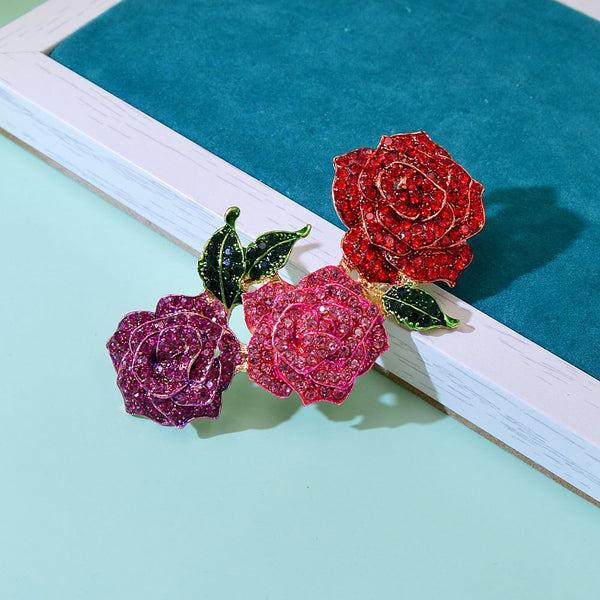 Rhinestone Large Flower Brooches For Women