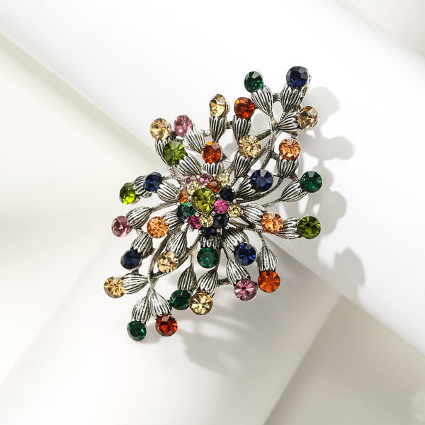 New Arrival Rhinestone Large Flower Brooches for Women