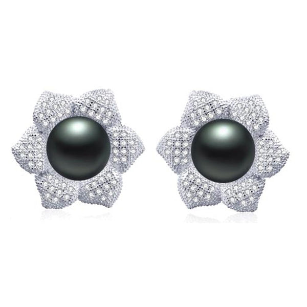 Elegant Flower Zircon Stud Earrings For Women