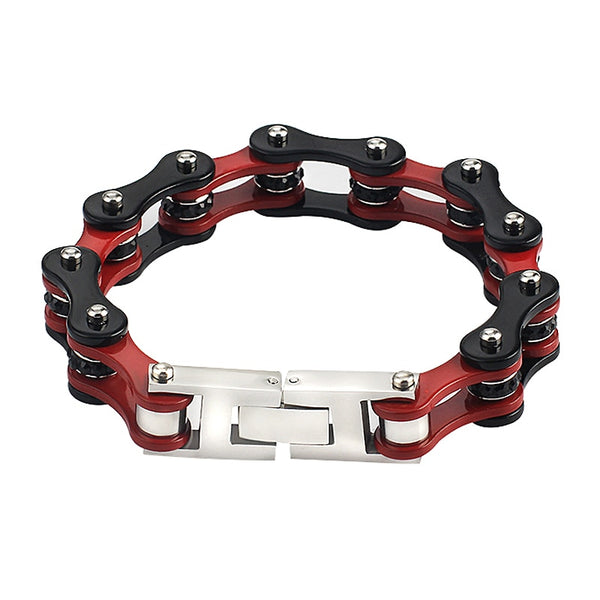 Pulsera de eslabones estilo punk rock de acero inoxidable 316L para motociclista, para hombre, ideal para motociclistas y ciclistas.