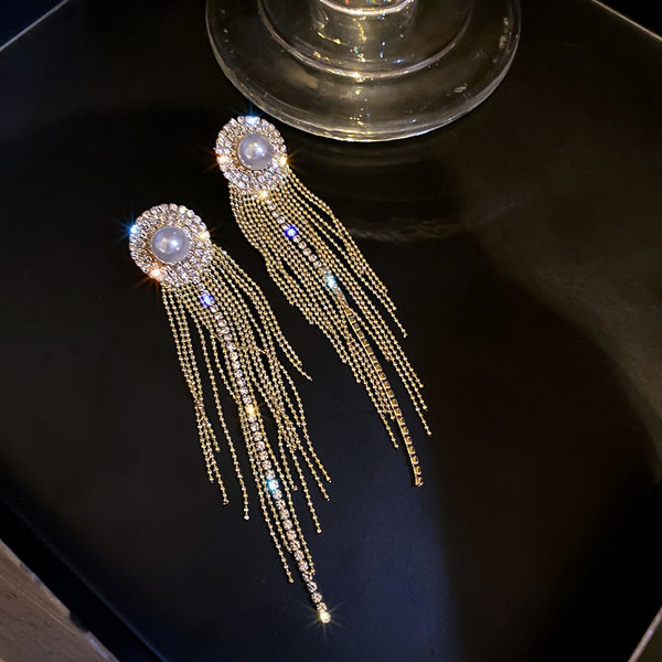 Pendientes geométricos redondos de cristal con diamantes de imitación para mujer
