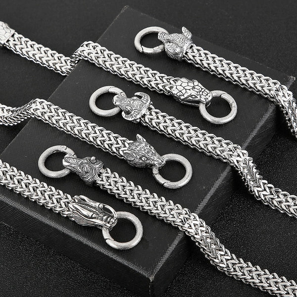 Pulsera gótica del zodiaco para hombre, estilo masculino, cadena de eslabones Franco de 12 mm.