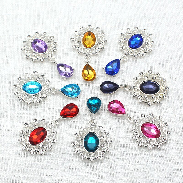 New Brooch Button 5/Pcs All Metal AlloyRhinestone button