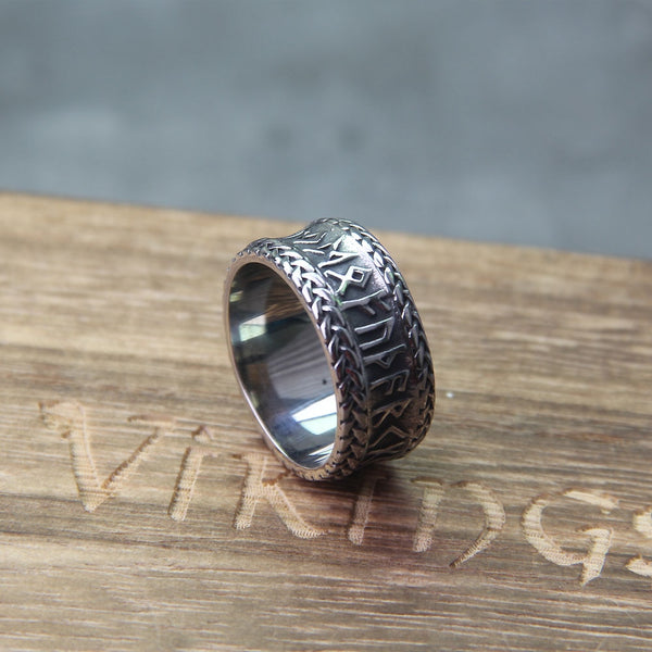 Estilo de moda para HOMBRES, doble letra, palabras rúnicas, Odín, nórdico, vikingo, amuleto, anillos RETRO