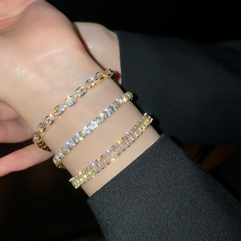 Geometric Zircon Crystal Bracelet For Women Rhinestonel Bracelets