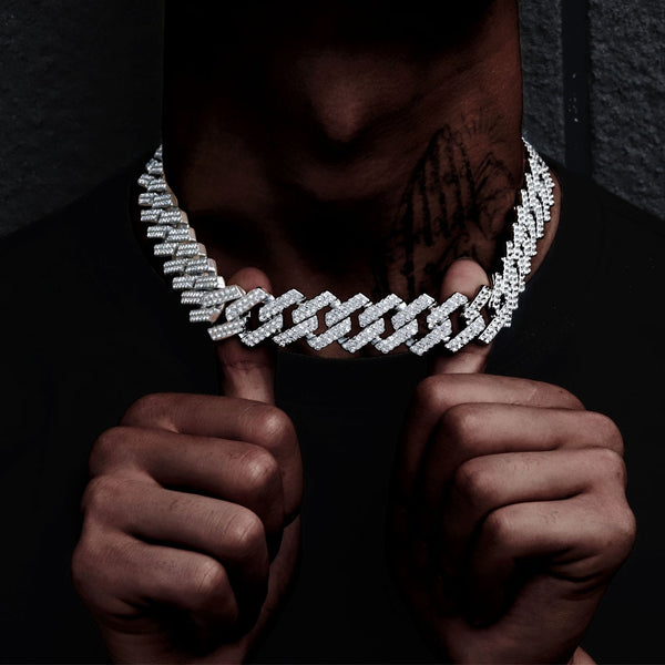 Men Hip Hop Chain Necklace 20mm Heavy Rhombus Cuban Chains