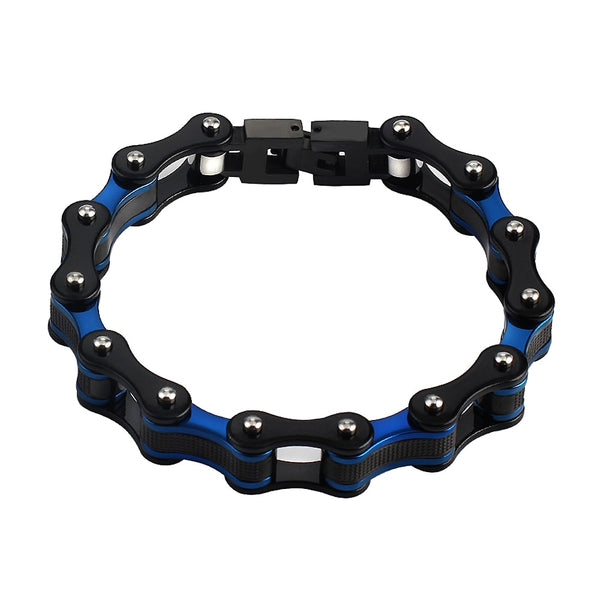 Pulsera de motociclista de acero inoxidable para hombre, estilo punk rock, cadena de eslabones 316L