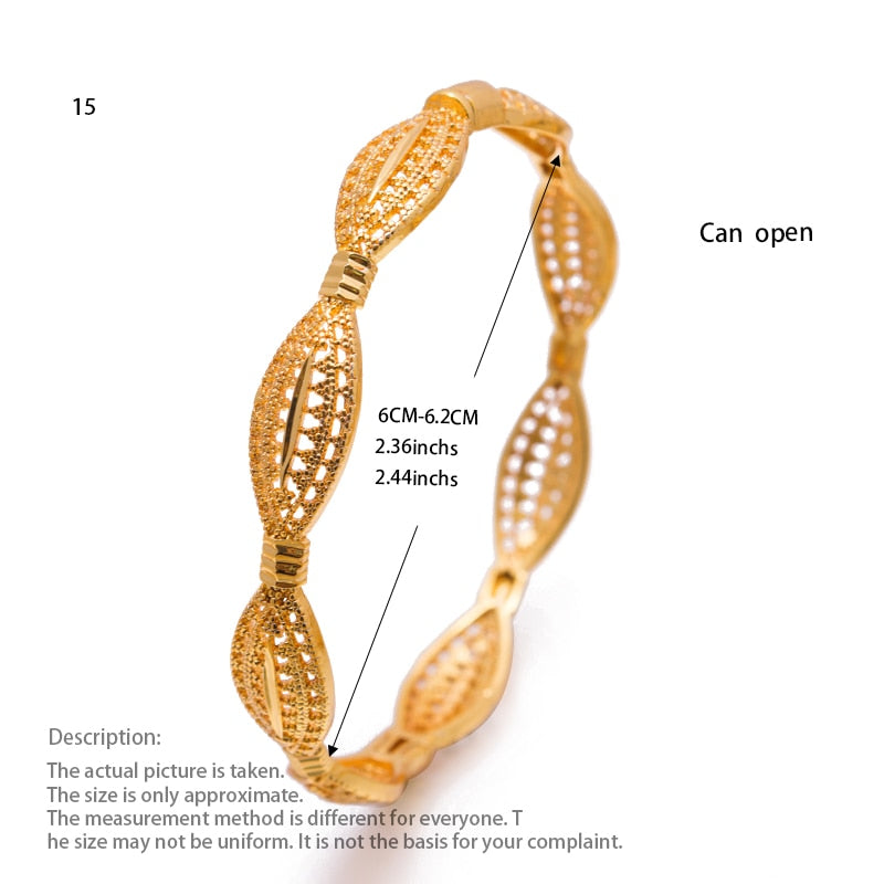 1Pcs/lot Can open Dubai Gold Color Bangles Mother Jewellery Ethiopian Bracelets Women