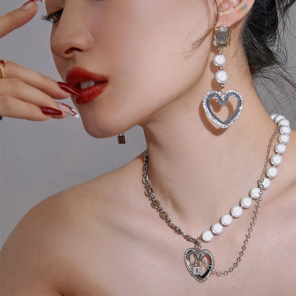 Fashion Asymmetric Luminous Pearl Drop Earrings Women