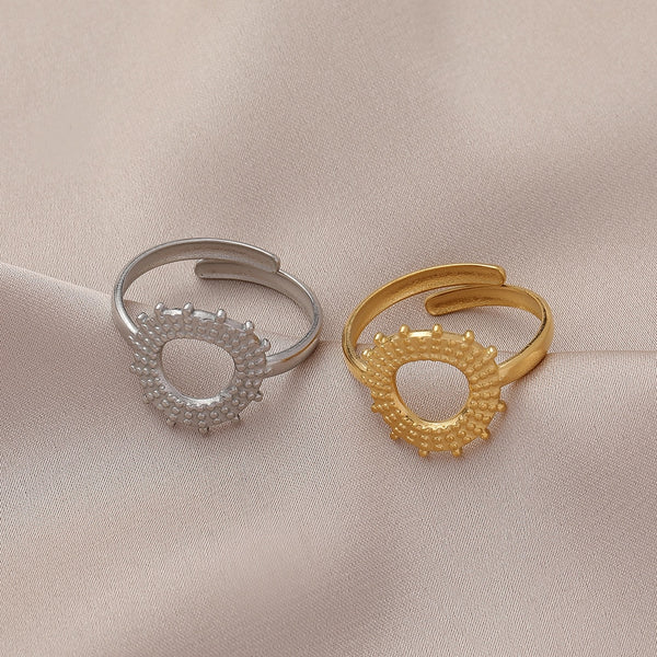 316L Stainless Steel Punk Round Hip-hop Ring