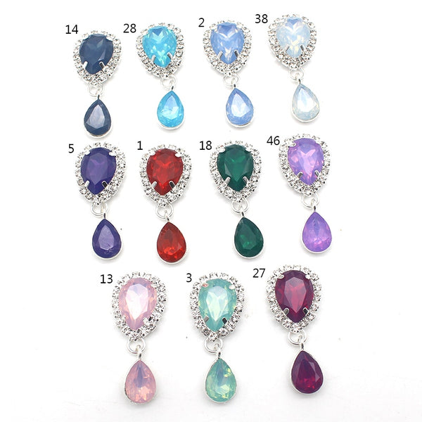 10 botones de resina con forma de gota de agua de metal, hechos a mano, para costura DIY.