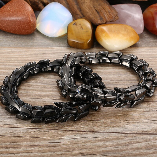 Pulsera vikinga con cadena de eslabones de dragón para hombre