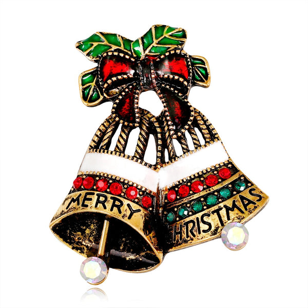 Rhinestone Enamel Bell Brooches For Women
