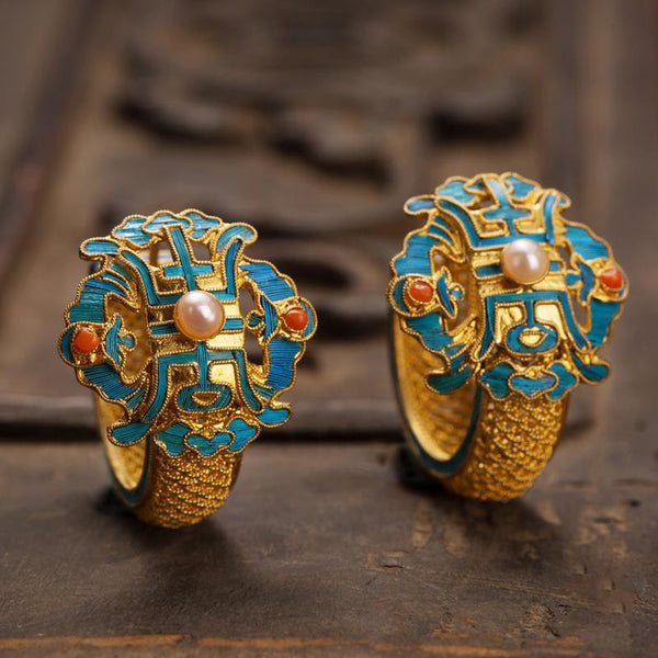 Retro Palace style Forbidden City luxury women  earrings