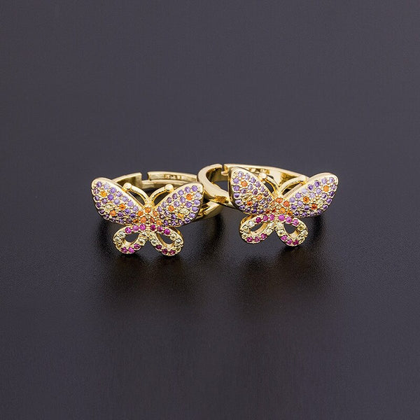 Anillos de mariposa elegantes con diseño de moda para mujer
