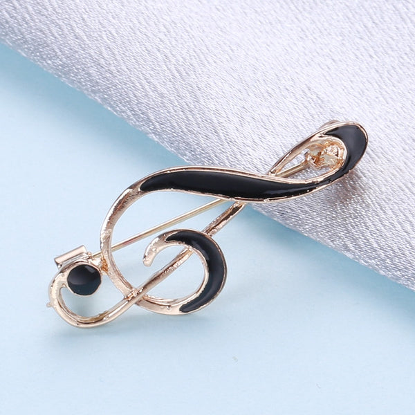 Simple Enamel Music Note Brooches For Women Unisex 2-color Musical Lover Party Casual Brooch