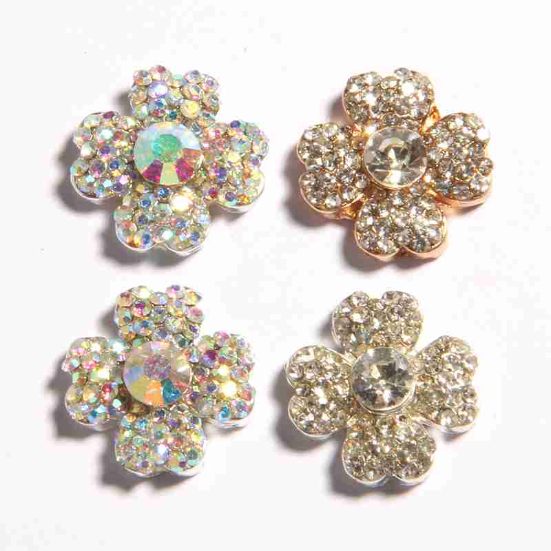 5PCS 1.6CM 0.62&quot; Fashion Bling Chic Rhinestone Buttons For Cloth Decoration