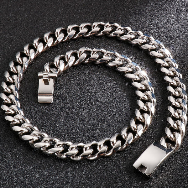 Collares de hip hop para hombre, cadena de eslabones de 60/65 cm de largo y 13/15 mm.