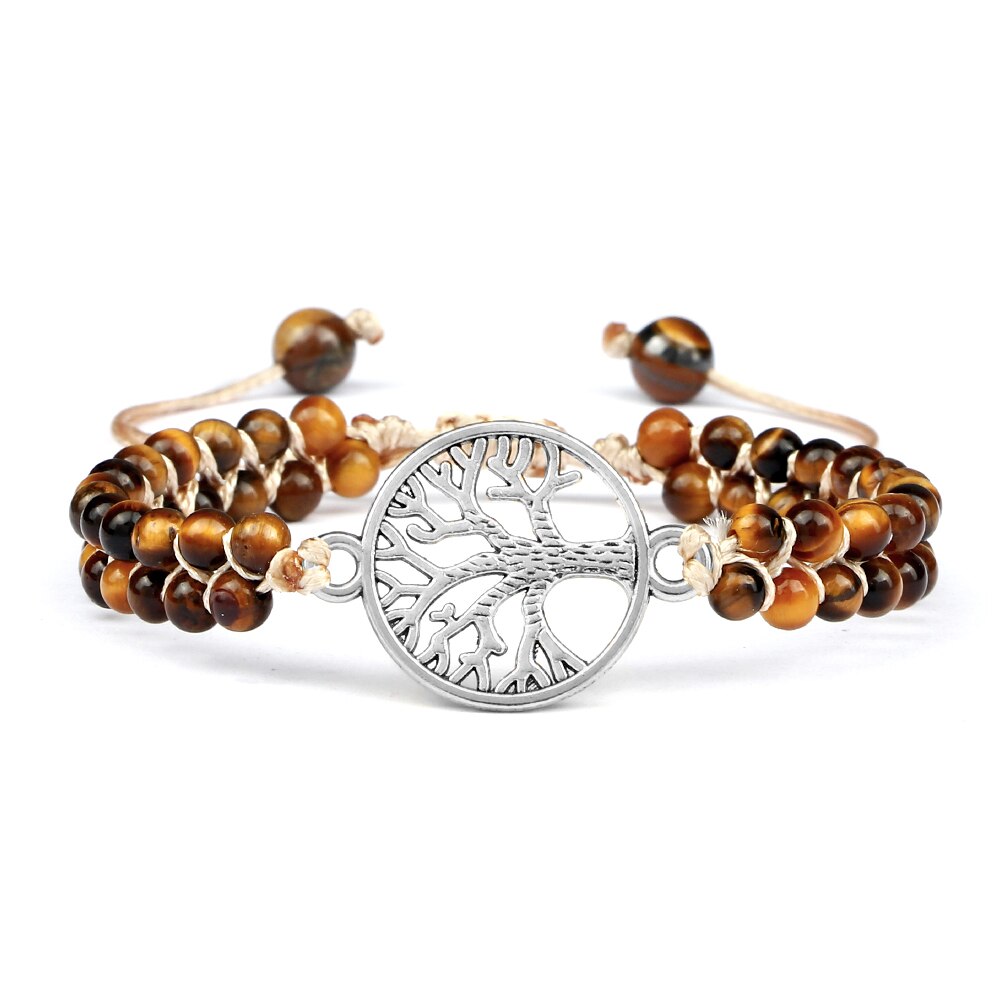 4mm Natural Tiger Eye Stone Beads Bracelets
