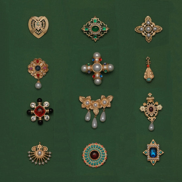 Broche exquisito de perla retro francesa barroca para falda de verano, insignia para bolso, broches para mujer