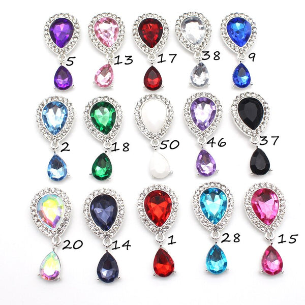 New Silver Flat-Bottom Drop-Shaped Alloy Pendant 55*20MM 10 Pcs DIY  Accessories