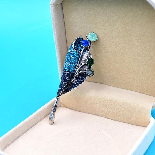 Rhinestone Leaf Brooch Flower Pin Brooches For Women
