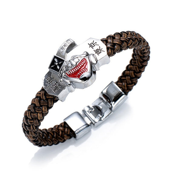 Anime Tokyo Ghoul Bracelet Men Weave Leather Braceket