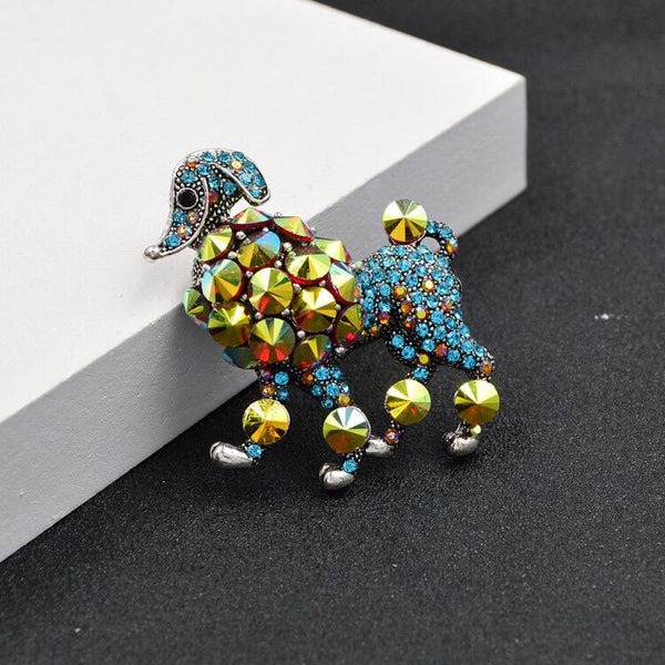 Rhinestone Fashion Dog Brooch Animal Pin Shining Party Accessories