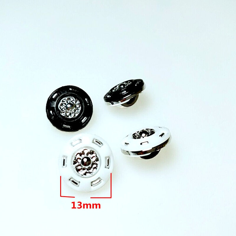 30pcs 13mm White/Black Plating Buttons Shank DIY Apparel Sewing Accessories Shirt Buttons