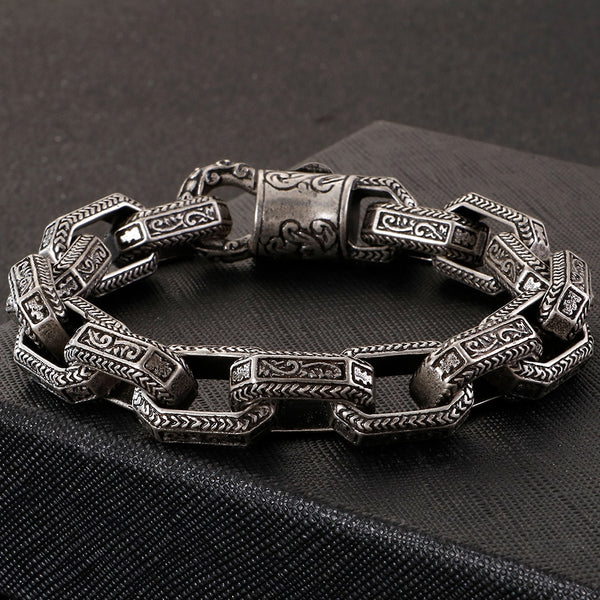 Vintage 14MM Stainless Steel Link Chain Man Bracelet