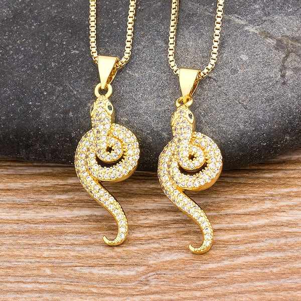 Collar con colgante de serpiente para mujer
