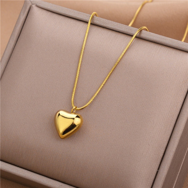 Gargantilla de cadena con dijes de corazón para amantes del minimalismo vintage para mujer