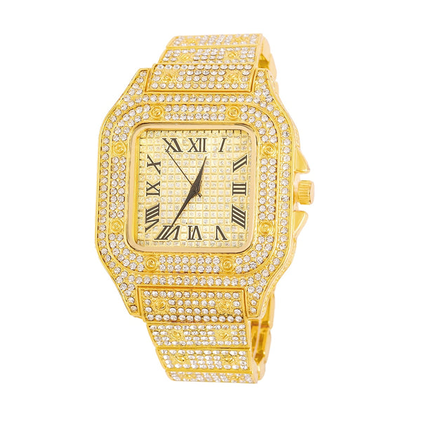 NEW Hip Hop Men Iced Out Watches Luxury Date Quartz Wrist Watches