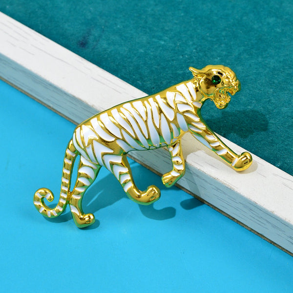 New Enamel Cute Tiger Brooches Vintage Animal Leopard Brooch Pins For Women And Men