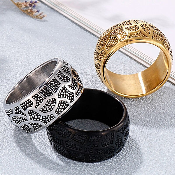 Anillo vintage de acero inoxidable para hombre y mujer.