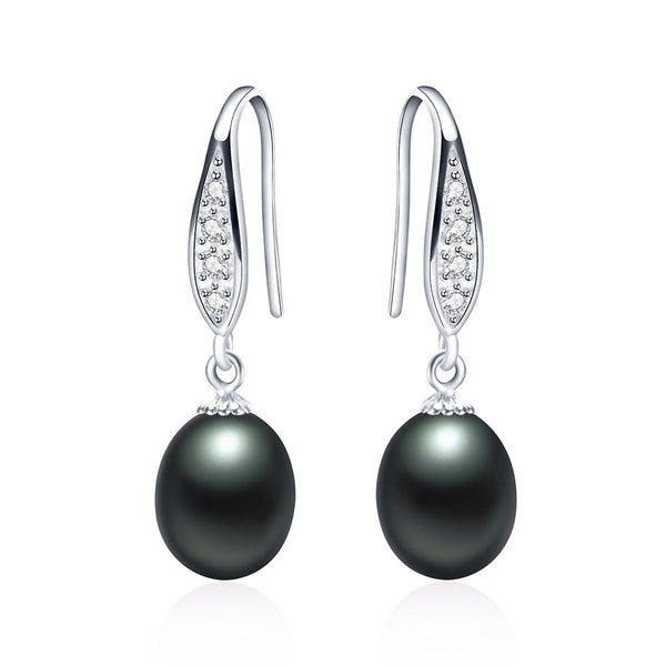Simple 925 Sterling Silver Zircon Drop Earrings