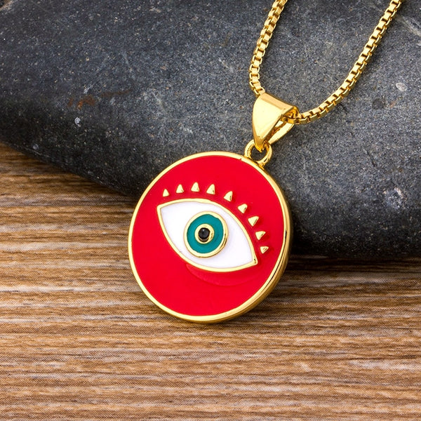 Collar colgante de cobre con circonitas cúbicas micropavé para niña y mujer, a la moda, regalo