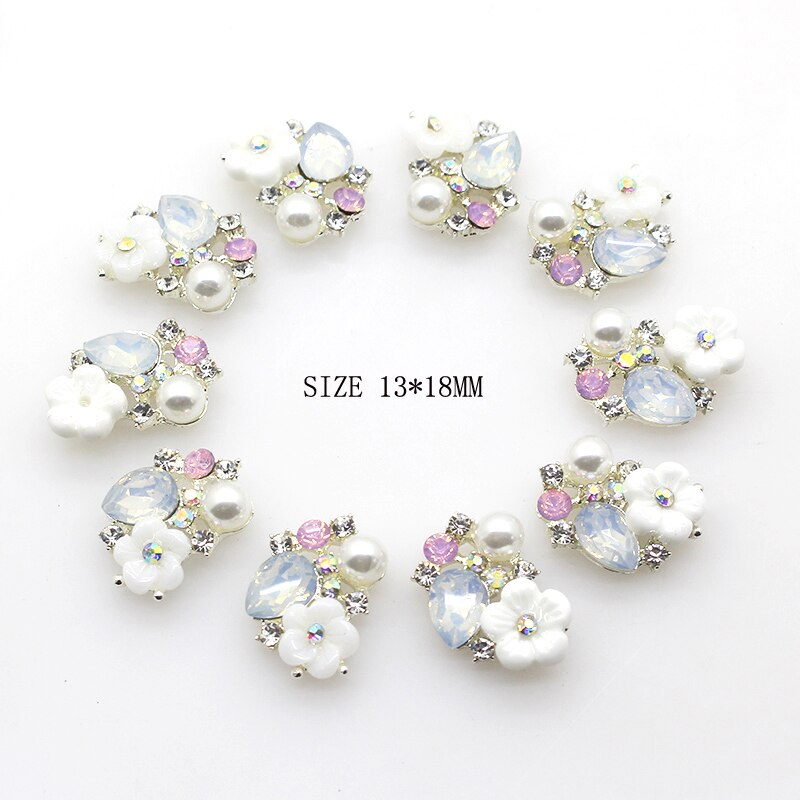 10Pcs Metal Alloy Button For DIY Handwork Decoration Fitting 13mm*18mm Two Color