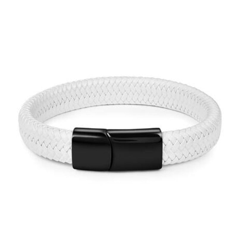Black Braided Leather Wrap Bracelet for Men Infinity Bracelet