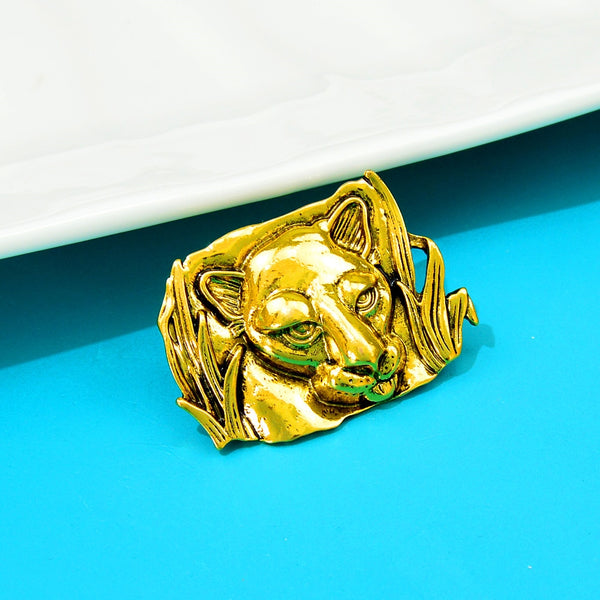 Alloy Lion Head Design Brooches For Men Coat Suit Pin Party Accessories