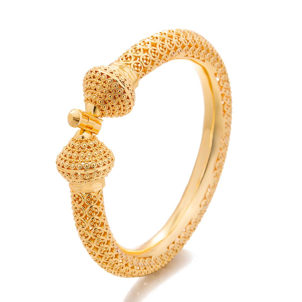 24k Luxury wedding Dubai Bangles Gold Color Bangles For Women