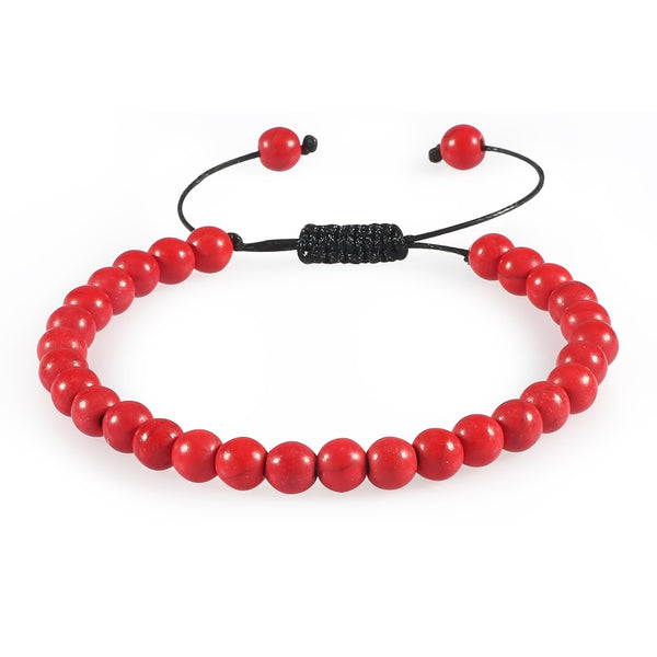 Pulsera de cuentas de piedra de lava de ojo de tigre mate para hombre y mujer