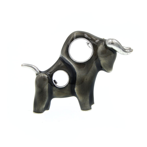 Enamel Strong Bull Brooch Unisex Women And Men Pin Brooches