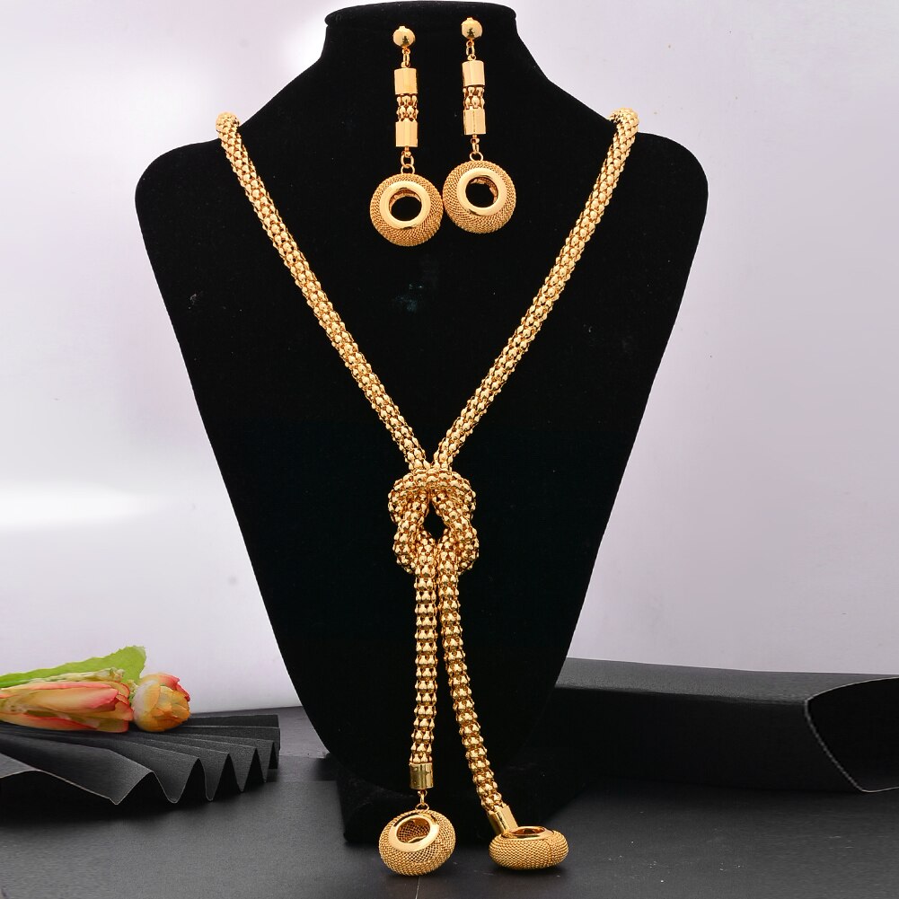 Dubai India Gold Color Earrings/Necklaces/Jewelry sets for Women