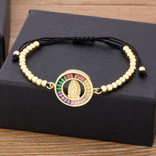 Pulseras de cuentas étnicas de la Virgen María hechas a mano con nuevo diseño