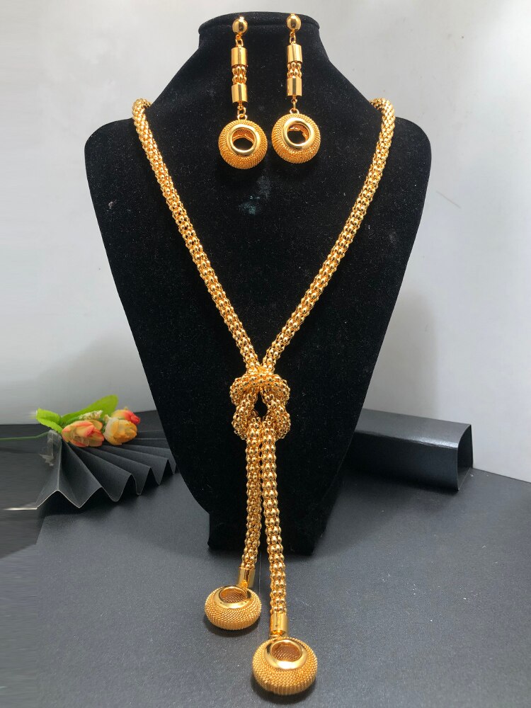 Dubai India Gold Color Earrings/Necklaces/Jewelry sets for Women