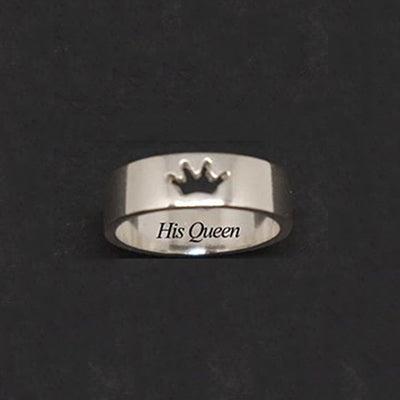 Om Pyramid King and Queen Crown Matching Rings