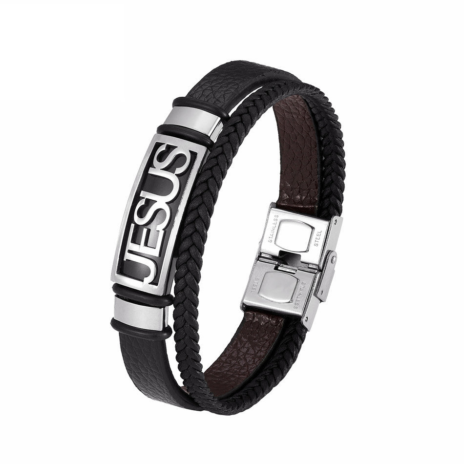 Vintage Cross Bracelet Men's Charm Jewelry Religious Bracelet