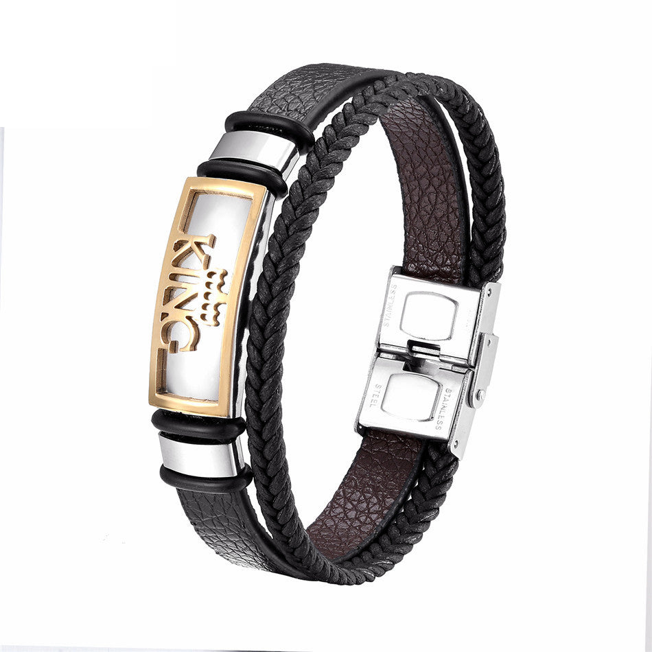 Vintage Cross Bracelet Men's Charm Jewelry Religious Bracelet