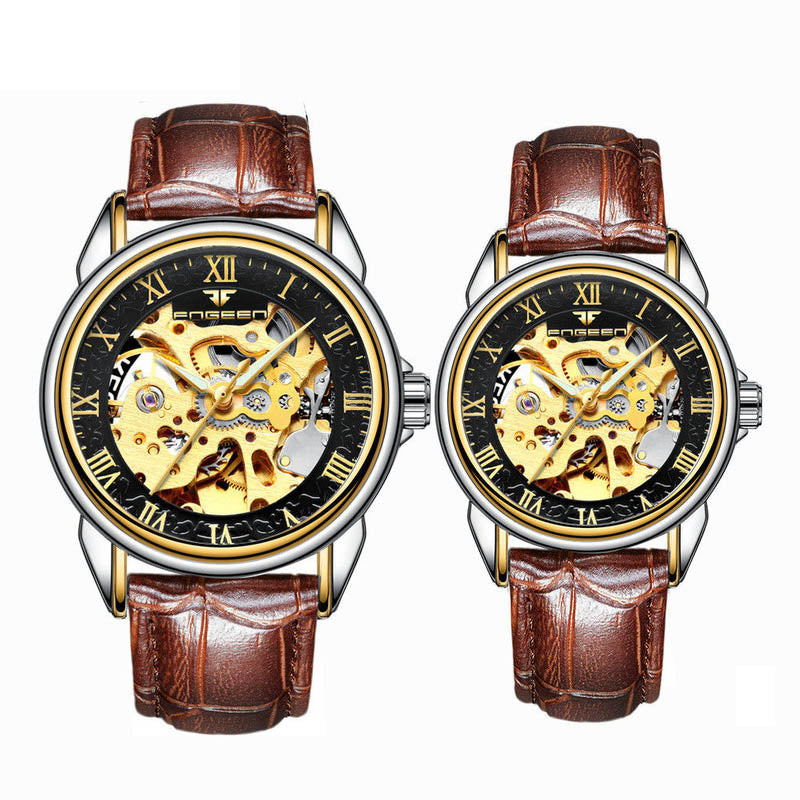 Couple Steel Mechanical Wrist Watch for Men and Women